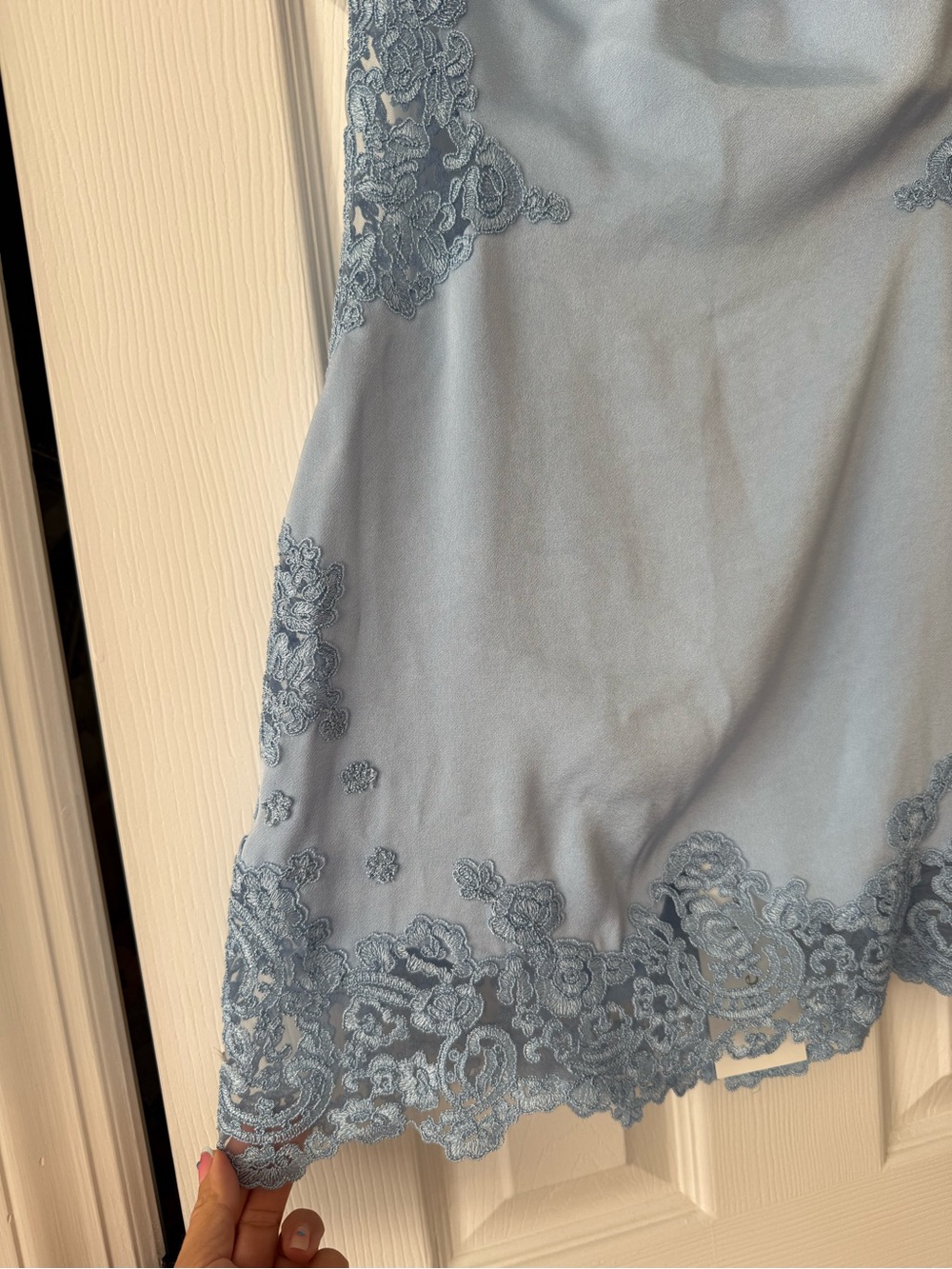 Cult Gaia Riti Lace Trim Open Back Mini Dress Coastal Blue NEW with tags - Picture 5 of 14